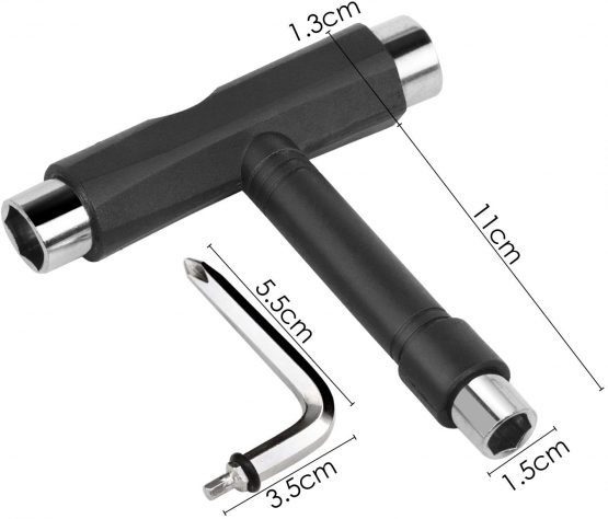 TRIXES Black 5 Way Scooter/Skateboard/Longboard Tool with Key Turner - Image 2