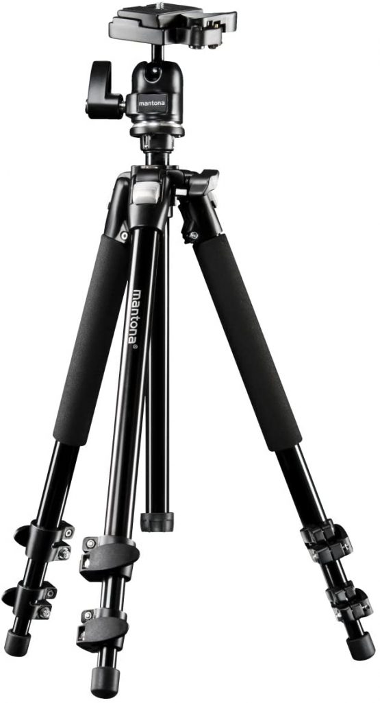 Mantona Scout Max tripod, 157 cm (incl. ball head with quick-release plate, in-built bubble level, max. load-bearing capacity of 6 kg) - Image 2