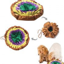 IFOYO Pet Snuffle Mat, Stowed and Portable Dog Feeding Mat Small Dog Training Pad Pet Nose Work Blanket Non Slip Pet Activity Mat for Foraging Skill, Stress Release