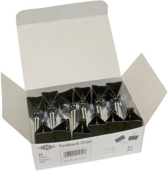 Wedo 6421441 41 mm Fold Back Clip (Pack of 12) - Image 2