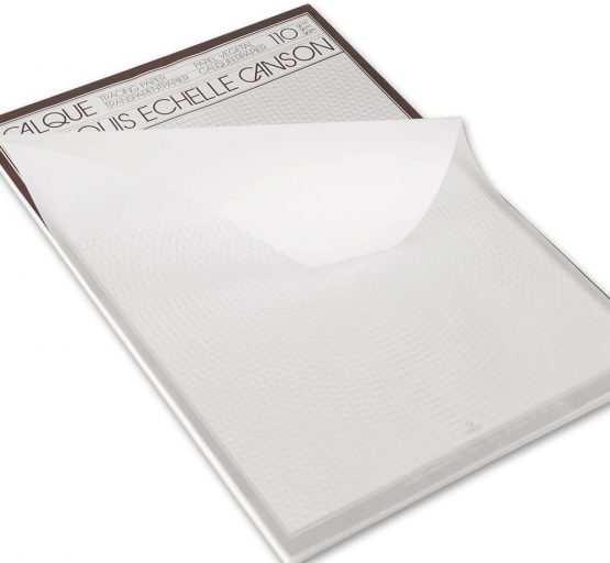 Canson A4 90 GSM Short Side Glued Pad Translucent Sketching Tracing Paper with Scale (Pack of 50 Sheets) - Image 2