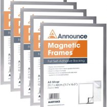 ANNOUNCE AA01844 A3 Magnetic Frames - Silver (Set of 5)