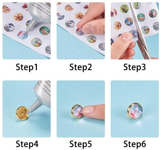 SUNNYCLUE 1 Box DIY 30 Pairs 3 Color Cabochon Stud Earrings Making Starter Kit 60pcs Stud Ear Cabochon Setting Post Cup Blank Tray Base Fit 12mm Clear Glass Cabochons Plastic Earring Earnuts - Image 4