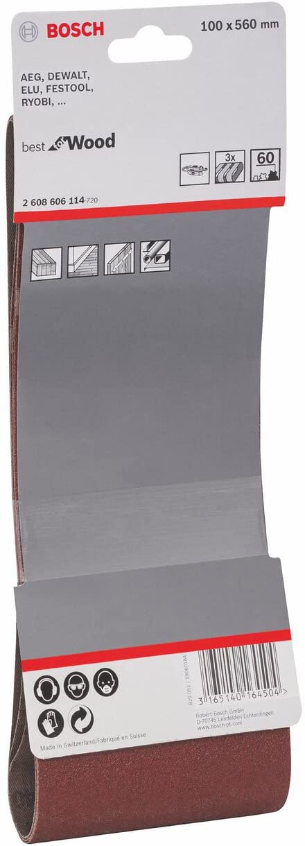 Bosch 3X PRO Paint on Wood and Hardwood X440 Sanding Belt for Sanders (for Paint on Wood Hardwood, 100 x 560 mm, Grit 60 - Image 3