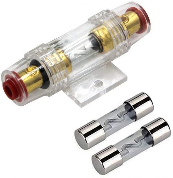 Carviya 4-8 Gauge AWG in-line Waterproof Fuse Holder with Two 30Amp AGU Type Fuses For Car Audio/Alarm/Amplifier/Compressors (30Amp 1 Pack)