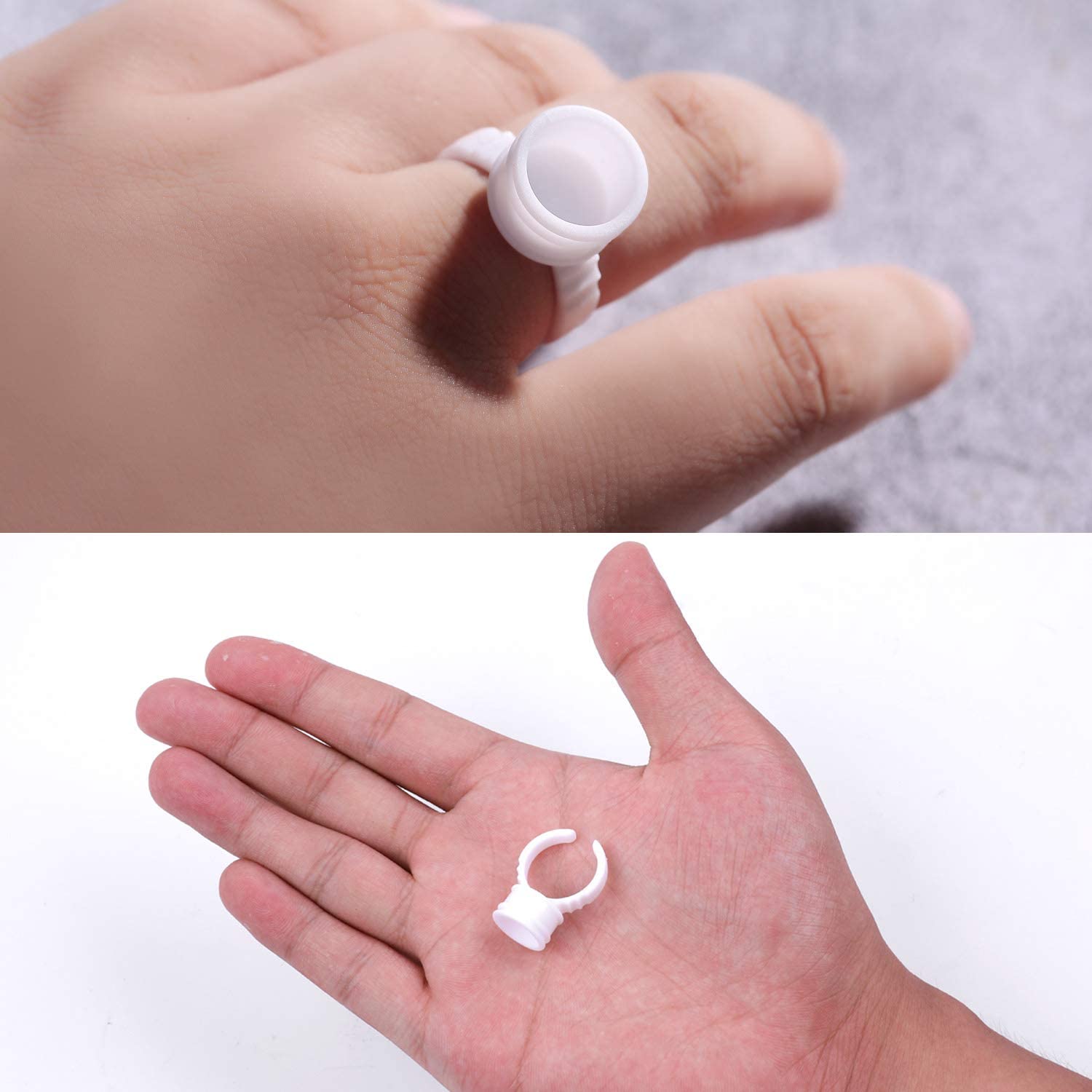Leevia 200 Disposable Plastic Glue Ring Nail Art Polish Holders Tattoo Individual False Eyelash Extension Adhesive Pigment Holders Beauty Tool - Image 4