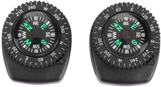 Keenso Wrist Compass, 2pcs Portable Navigation Wrist Compass with Watch Band, Waterproof Wrist Compass for Camping Boating, Hiking