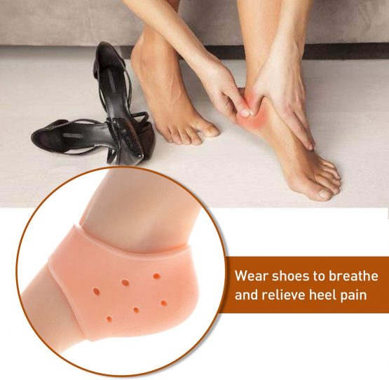Heel Support for Plantar Fasciitis, Sumiwish 6 PCS Thick Heel Sleeves, Silicone Heel Protector Pads, Heel Cushion for Bone Spur and Heel Spur Pain Relief, Cracked Heels - Image 4