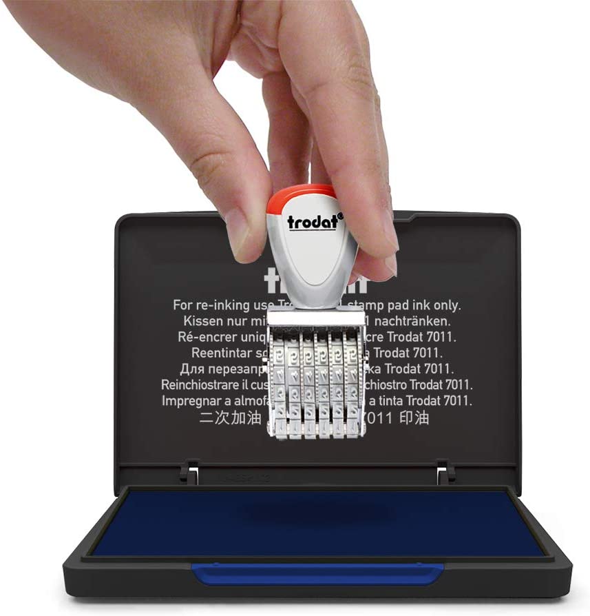 Trodat 9051 Hand Stamp Pad, 90 x 50 mm Blue, 9051 90x50mm - Image 4