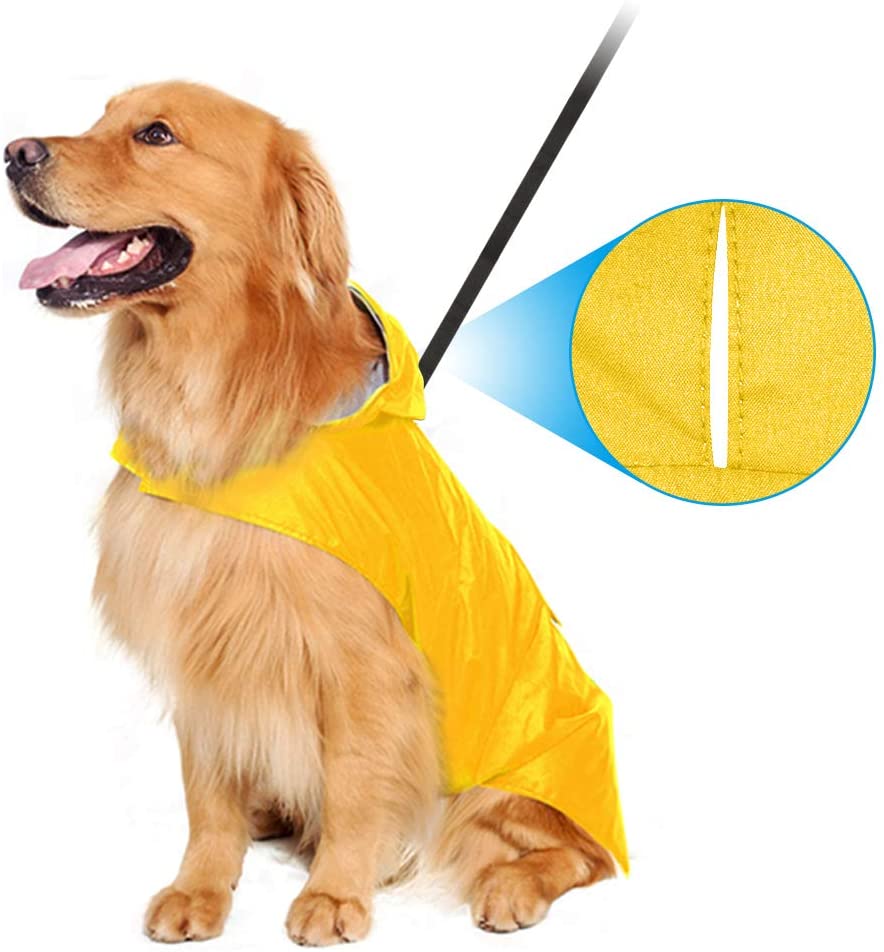 Zellar Dog Raincoat with Hood,Collar Hole, 100 Waterproof UltraLight
