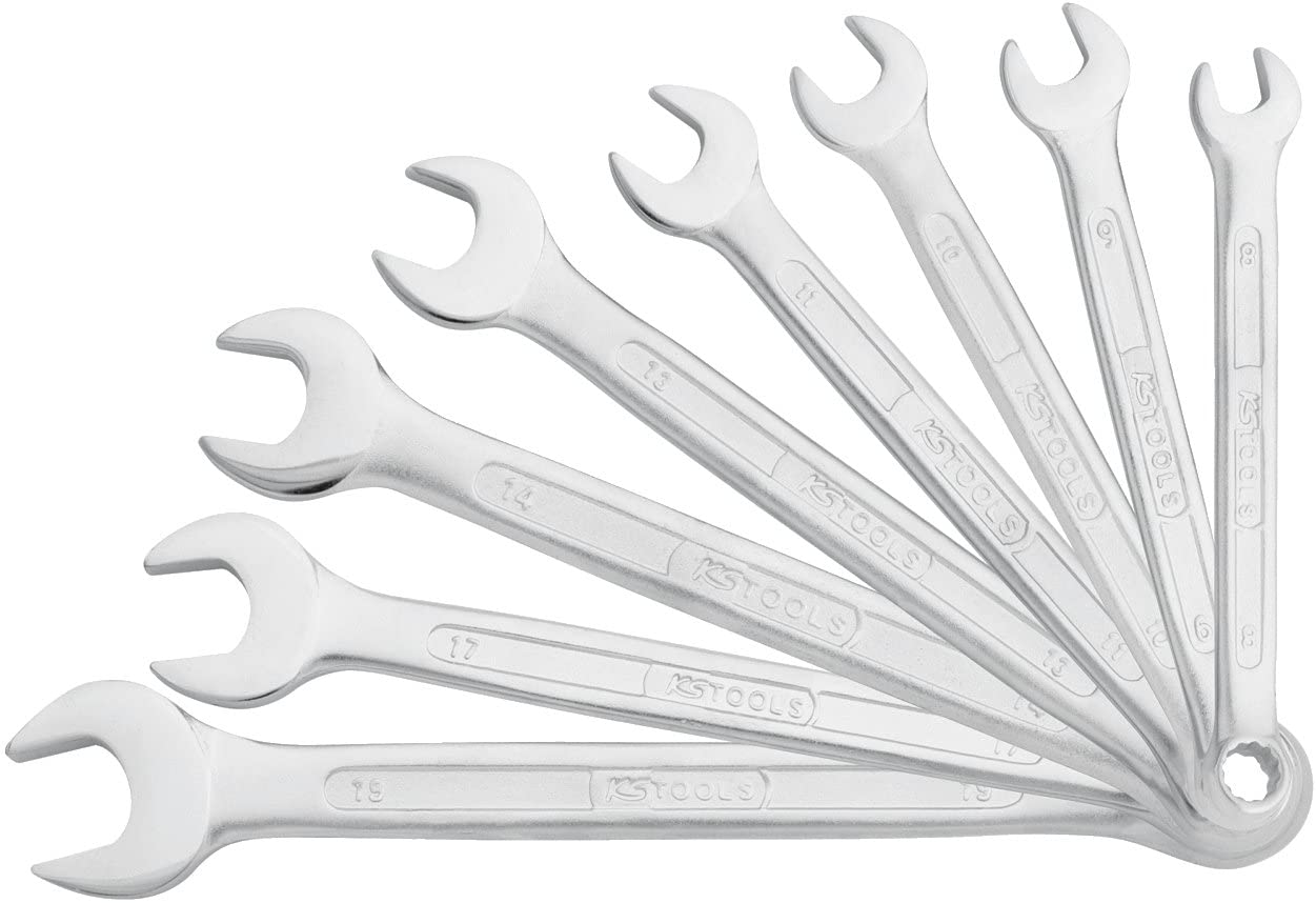 KS Tools 517.0048 8-19mm Classic Combi Spanner Set Offset (8 Pieces), Chrome - Image 3