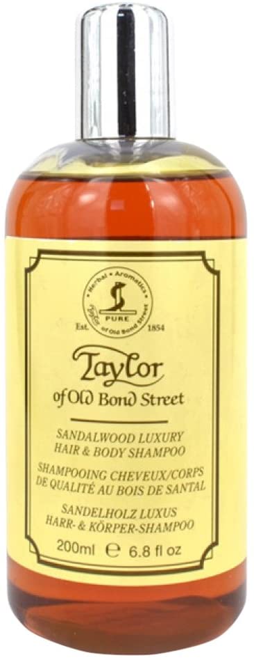 Taylor of Old Bond Street 200ml Luxury Sandalwood Hair and Body Shampoo, Colourful, 200 ml (Pack of 1)