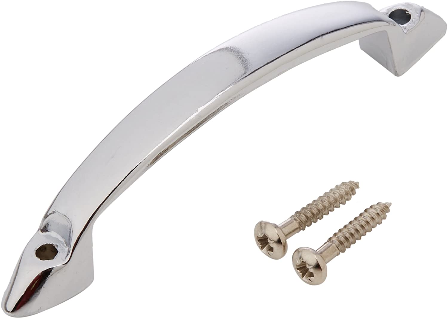 Merriway BH02239 Front Fix D Handle with Screws, 93mm length - Chrome Plated, Silver, Pack of 1