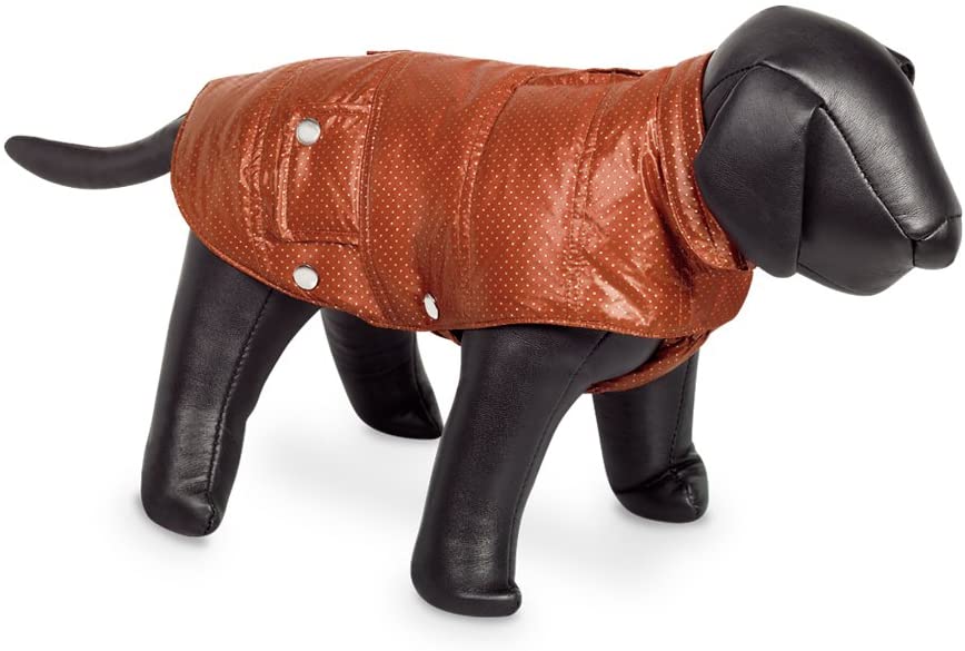 Nobby Dog Coat Danika with Dots, 32 cm, Silver/ Terracotta