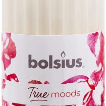 BOLSIUS Ribbed Pillar Pure Romance 120/58 mm, Wax, White, One size