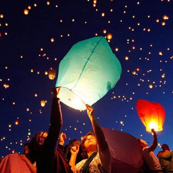 JRing 10 PCS Colorful Paper Chinese Flying Lanterns Fly Candle Lamps for Christmas, New Years Eve, Wish Party &Weddings - Image 3