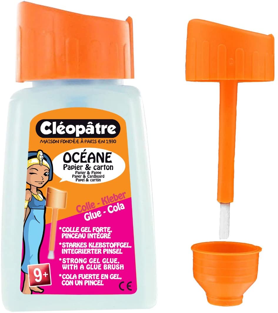 Cléopâtre Ocean Vial of Super Glue 80 g with Brush Cap, Blue, 80 gr