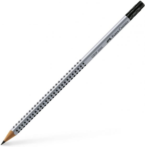 Faber-Castell 117201 Blacklead pencil GRIP 2001 B with eraser tip