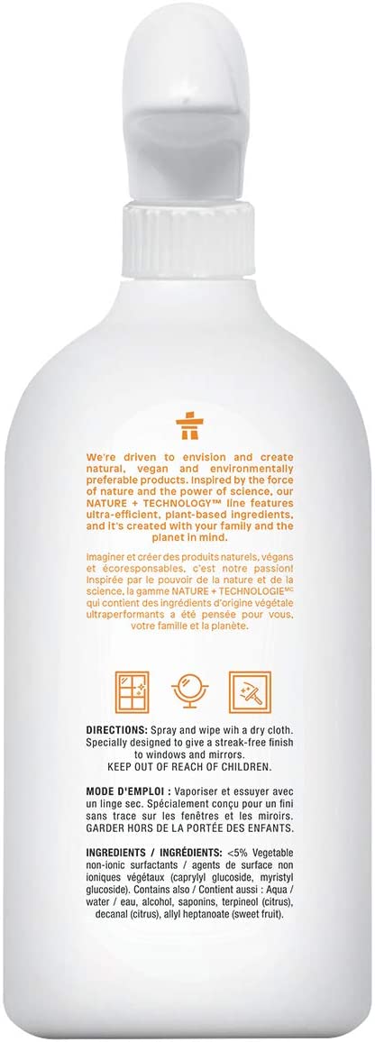 ATTITUDE Window & Mirror Cleaner, EWG Verified, Plant- & Mineral-Based, Vegan & Streak-Free Glass Spray, Citrus Zest Scent, 800 mL - Image 4