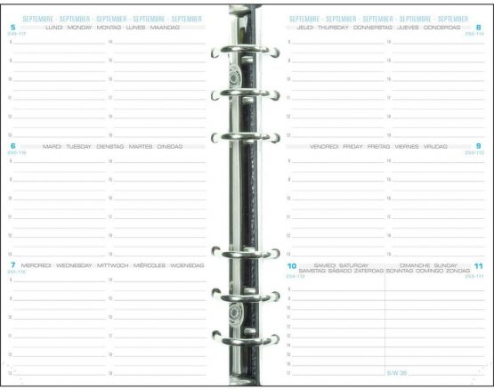 Exacompta Exatime 17 Weekly Calendar Refill Horizontal September 2020-2021 105 x 172 mm