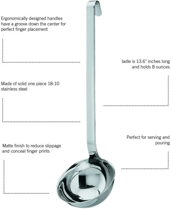 Rosle Hook Stainless Steel Ladle with Pouring Rim, 9 cm - Image 2
