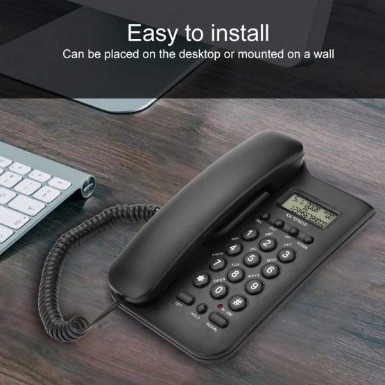 Topiky Wired Telephone, Landline Telephone with Landline Connection (FSK/DTMF) for Home/Hotel/Office (White) - Image 2