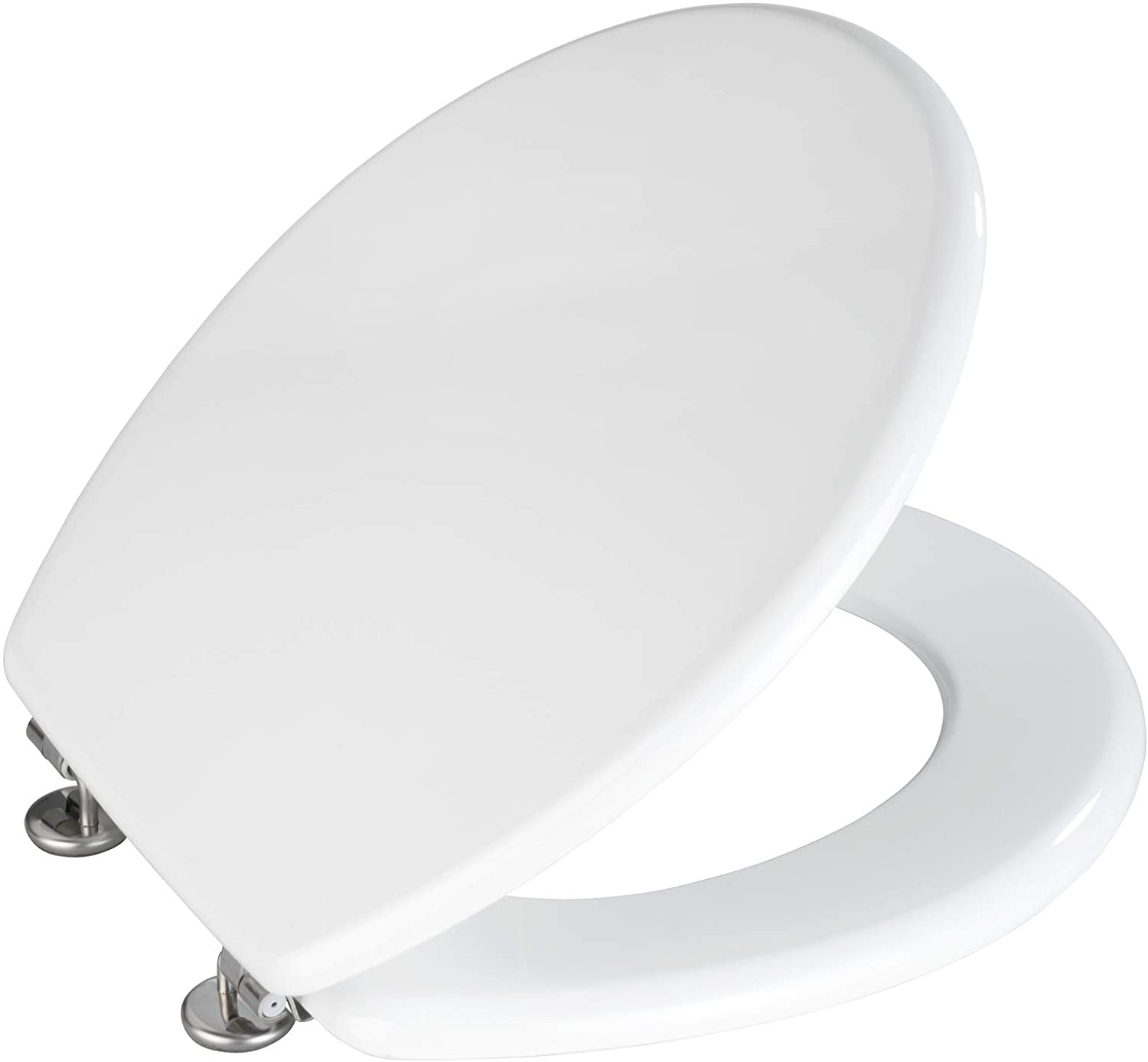 Wenko 152004100 Toilet seat Prima White Suitable for cisterns rustproof Stainless Steel mounting, MDF, 38 x 41.5 cm, White - Image 3