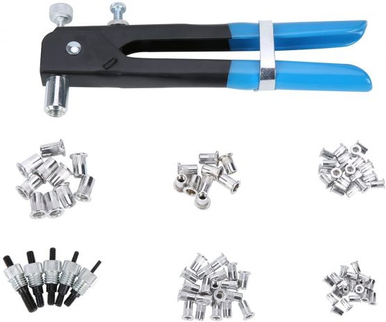 FreeTec 86pcs M3-M8 Threaded Nut Rivet Insert Tool Riveter Rivnut Nutsert Riveting Kit
