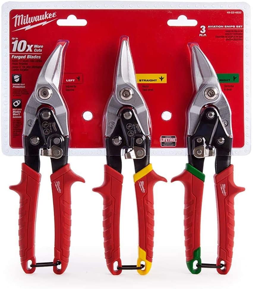 Milwaukee 48224533 Snips Promo Set of 3, Red Black, 0