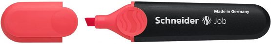Schneider Highlighter Job 150, refillable, Non-Fading, with Clip, Red, Pack of 10 - Image 2