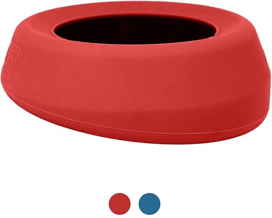 Kurgo No Spill Dog Travel Bowl, Splash Free Wander Water Bowl - Red