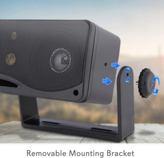 Weatherproof Outdoor Speakers (2 pcs) - 3.5Inch 3-way Marine Outdoor Box Speakers - Black All-Weather Mini Box Speakers- 200W Speakers with Mounting Kit Wires Included - Image 2