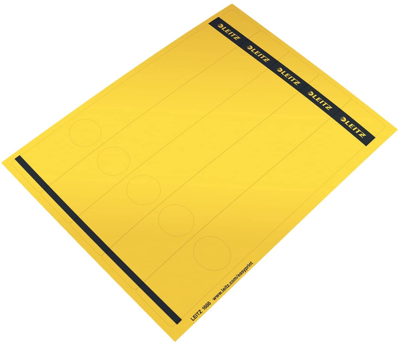Esselte Leitz 16880015 Spine Label Self-Adhesive PC Paper Long Narrow Pack of 125 Yellow, 15 PC-beschriftbare Rückenschilder