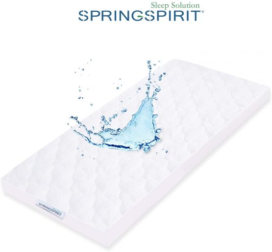 Quilted Crib Mattress Cover (38 x 89 cm) Waterproof Mattress Protector Fitted Sheets Design, Ultra Soft, White
