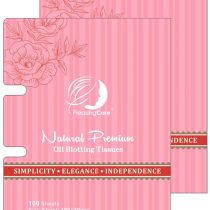 Facial Oil Blotting Paper Sheets - Pack of 2 Handy Rosy Oil Absorbing Tissues, Easy Take Out Design - Skin Care for Face or Make Up Must Have