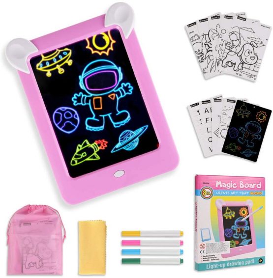 GOLDGE Light up Drawing Board Kids, Portable Drawing Pad