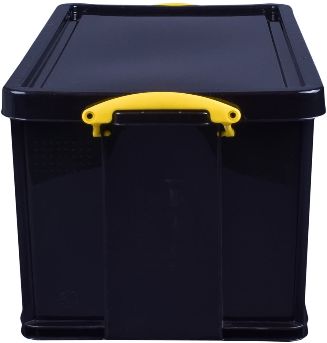 Really Useful Box Plastic Storage 84 Litre Recycled Solid Black, 44 x 38 x 71 cm - Image 2