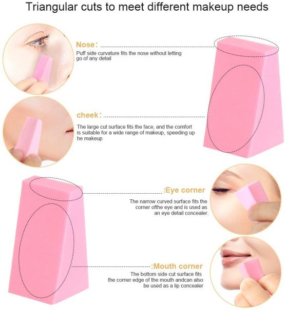 48 Pieces Makeup Sponge Blender For Face Curve Blending, Teenitor Latex Free, Small Wedge Shaped Smooth Apply Beauty Sponge Applicator For Liquid Cream Foundation Loose Setting Powder - Image 4