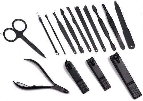 TOPWAY Nail Clippers Manicure Pedicure Professional Grooming Kit for Agnail, Cuticle, Callus, Dead Skin, Blackhead, Acne, Ingrown Hair, Ear, Eyebrow Care Travel Set 15pcs Red + Alcohol Pads + Case - Image 3