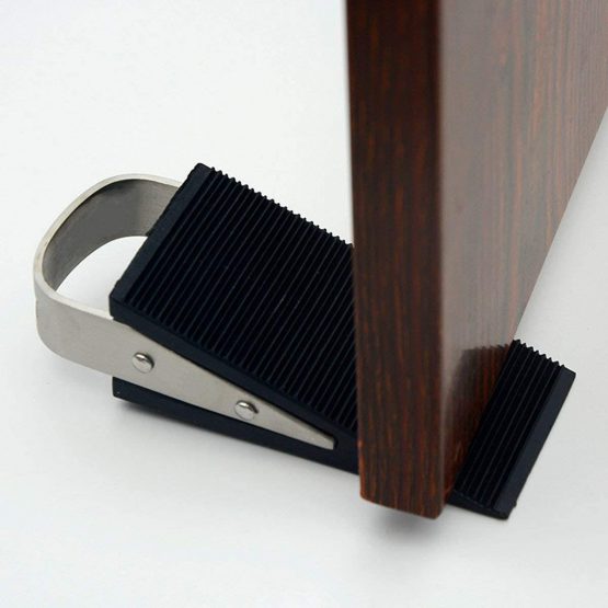 Door Stopper Wedge - ASelected 2 Pcs Heavy Duty Door Stop Made of Metal and Rubber Non-Slip Doorstops for Home Office (Black) - Image 2