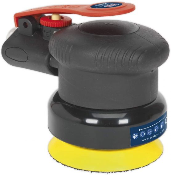 Sealey SA802 Air Palm Orbital Sander, 75mm Ø, Black - Image 2
