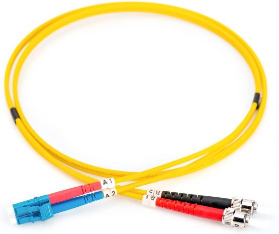 DIGITUS LWL patch cable OS2-3 m LC to ST fiber optic cable - LSZH - Duplex Singlemode 09/125µ - 10 GBit/s - Yellow - Image 3