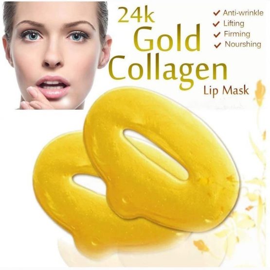 24k Gold Mask Set, 5 Packs Gold Bio-collagen Face Mask + 5 Packs Gold Eye Mask+ 5 Packs Gold Lip Mask - Image 4