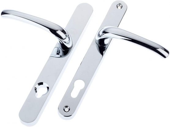 Yale P-YSHMK3LL-PC MK3 Security Door Handle, Chrome Finish, High Security, 92mm centre, 215mm fixing holes distance, Built in Cylinder Guard