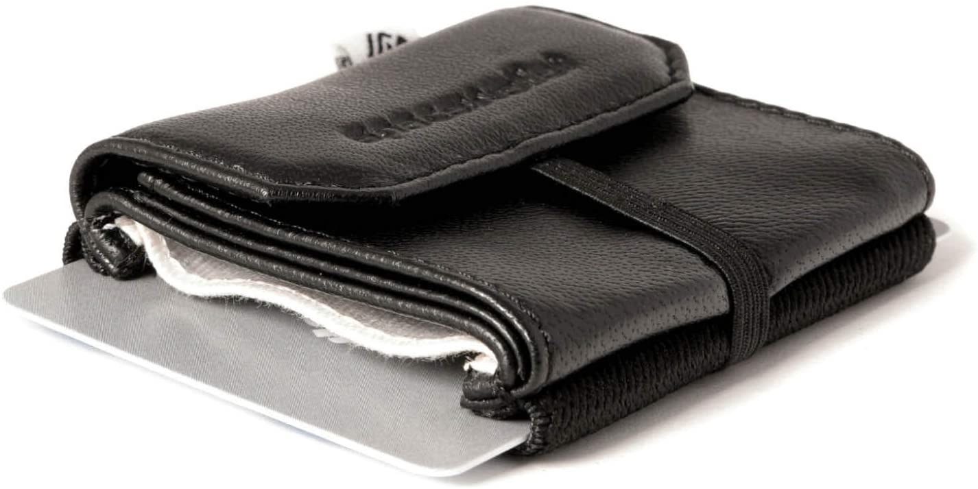 Space Wallet Pull Mini Leather Wallet, Up to 15 Credit Cards/EC Cards in Card Compartment + Coin Pocket + Note Compartment
