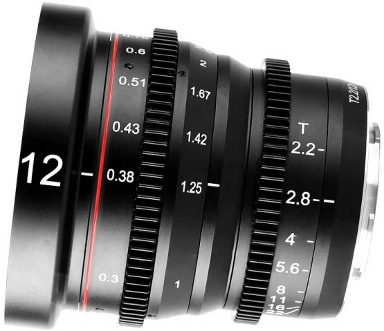 Meike 12mm T2.2 Manual Focus Wide Angle Fixed Prime Cinema Lens for M43 Micro Four Thirds MFT Mount Cameras and Cinema Camera BMPCC - Image 2