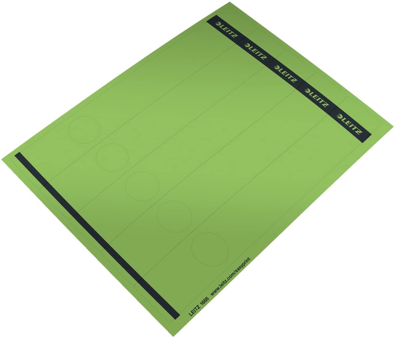 Leitz 16880055 Spine Label Self-Adhesive PC Paper Long Narrow Pack of 125 Green, A4