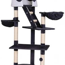 dibea Cat Tree Activity Centre High Ceiling Scratching Post, 240 to 260 cm, Grey/White