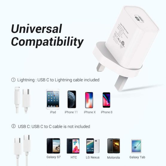 GlobaLink iPhone Fast Charger with 2M USB C to Lightning Cable, MFi 20W USB C Wall Charger, PD3.0 Fast Charging Adapter & Quick Charge Cord for iPhone 13 12 12Pro 12 mini SE 11 Pro SE2020 11 Pro Xs - Image 3