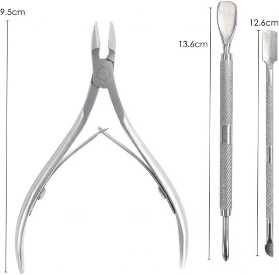 TRIXES Cuticle Care Kit - 3 Piece - Cuticle Cutters Nipper - Pushers and Tidy - Stainless Steel - Cuticle Remover Tool Set - Image 3